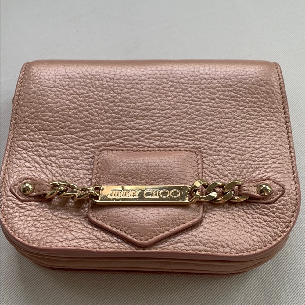 Jimmy Choo Pink Clutch with Gold Hardware